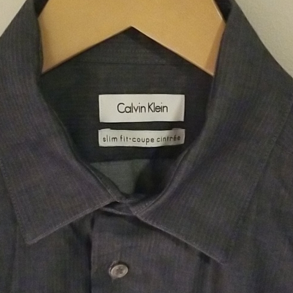 Calvin Klein Navy Stripe Dress Shirt - Picture 6 of 6